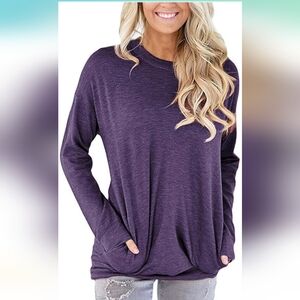 Onlypuff, Tunic Shirts, Purple, Black, Size 2XL